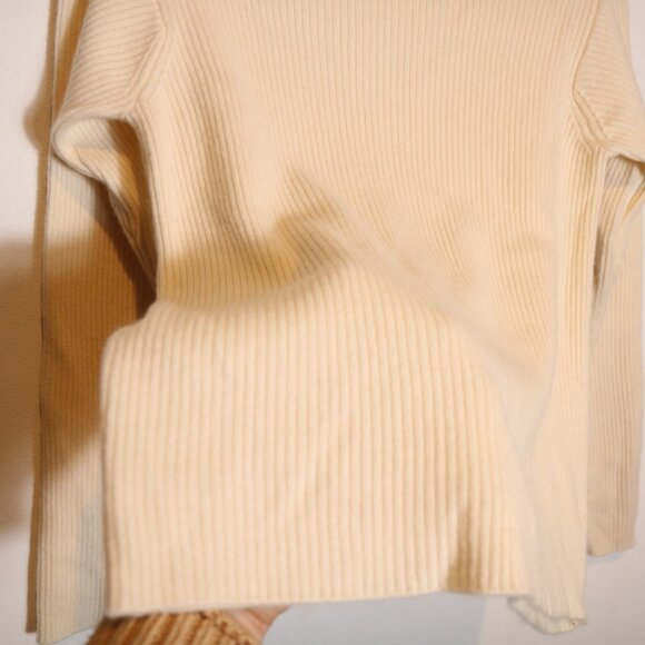J Crew Vintage 90s 2 Ply Cashmere Ribbed Turtleneck Sweater M Ivory Scotland - Picture 6 of 7